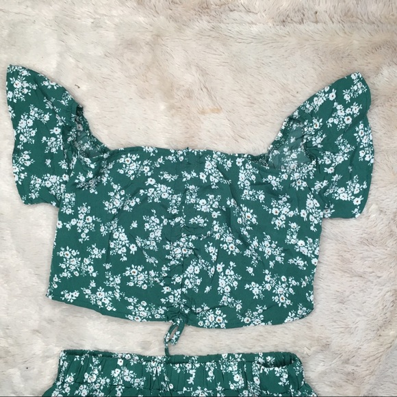 Shein Top and Bottom skirt floral Green Size small - Picture 2 of 13